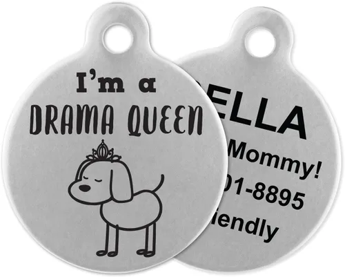 Miniatura 10 de If It Barks - Etiquetas de identificación de mascotas grabadas para perros - Etiquetas de identificación personalizadas de acero inoxidable - Estoy