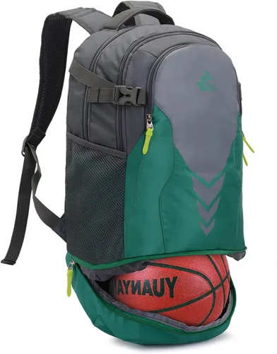 Miniatura 13 de Mochila de baloncesto de 35 litros con compartimento separado para pelotas, para baloncesto, fútbol, voleibol, natación, gimnasio, viajes