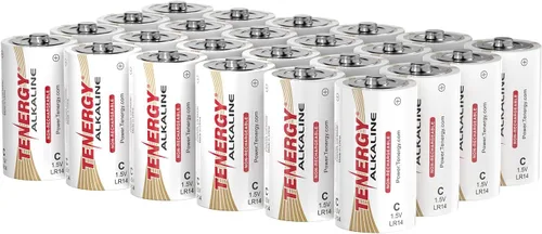 Miniatura 8 de Tenergy Batería alcalina LR14 de 1.5 V C, baterías no recargables C de alto rendimiento para relojes, controles remotos, juguetes y dispositivos