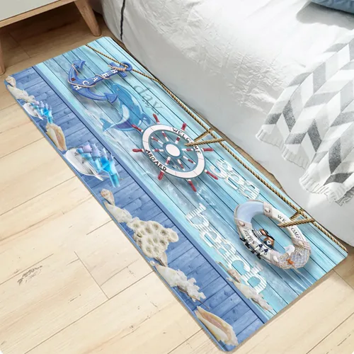 Miniatura 8 de LYFANS Manta de esponja de baño y cocina absorbente de espuma suave (23.5 x 59 pulgadas), almohadilla de franela antideslizante brillante impresa