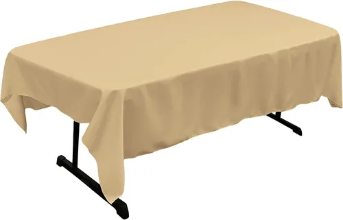 Miniatura 200 de LA Linen Mantel rectangular lavable de popelín de poliéster, resistente a las manchas y a las arrugas, cubierta de mesa 60x84, mantel de tela