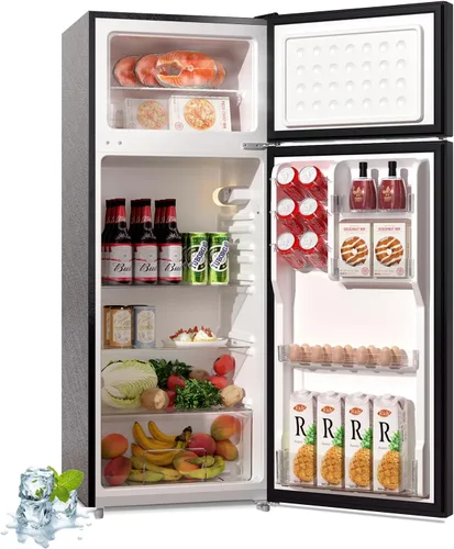 Miniatura 2 de BANGSON Refrigerador de 7.7 pies cúbicos con congelador, refrigerador de tamaño para apartamento con congelador superior, gran capacidad, ahorro