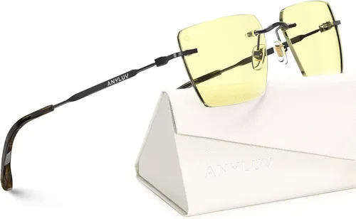 Miniatura 9 de ANYLUV Rimless Blue Light Glasses for Women/Men, Fashion Lightweight Blue Light Blocking Glasses with Stylish Metal Temples