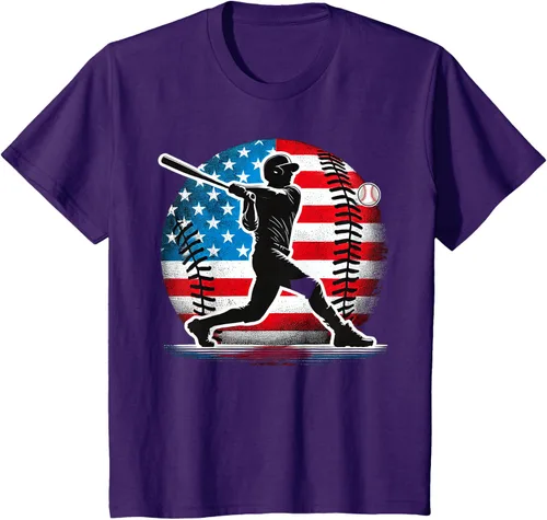 Miniatura 3 de Camiseta de jugador de béisbol estadounidense con bandera de Estados Unidos
