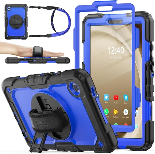Miniatura 14 de SEYMAC stock Funda para Samsung Galaxy Tab A8 de 10.5 pulgadas, funda de protección contra caídas de cuerpo completo con protector de pantalla