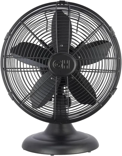 Miniatura 10 de Good Housekeeping 92604 Ventilador de escritorio de mesa de oficina de metal completo de 30,5 cm retro con oscilación amplia, 3 ajustes de velocidad