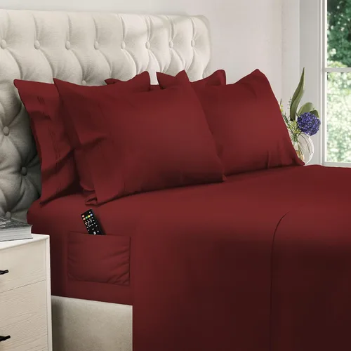 Miniatura 214 de DREAMCARE Juego de sábanas Queen – 6 piezas Sábanas de enfriamiento – hasta 15” Sábanas profundas tamaño Queen – Colección 2500 Supreme – Extra 03