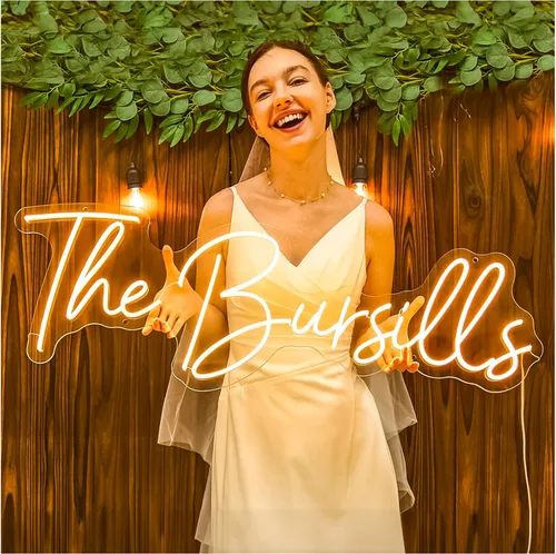 Letrero de neón personalizado, letrero de neón personalizable para boda, letrero de neón LED personalizado para negocios, bar, salón de belleza,