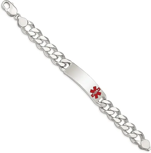 Miniatura 2 de 925 Sterling Silver Medical Alert Curb Link Id Bracelet 75 Inch Fine Jewelry For Women Gifts For Her