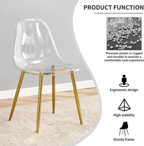 Miniatura 6 de Juego de mesa de comedor redonda de vidrio para 4, juego de mesa de comedor circular moderno de 42 pulgadas, mesa de cocina pequeña de 5 piezas