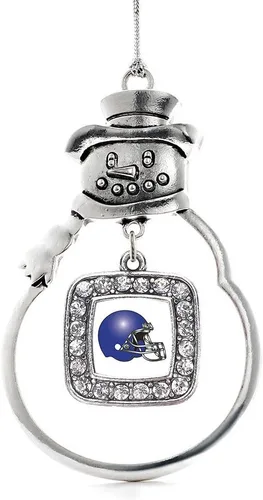 Miniatura 206 de Inspired Silver - Adorno de rodillo de reina - Adorno cuadrado de plata con muñeco de nieve con joyas de circonita cúbica