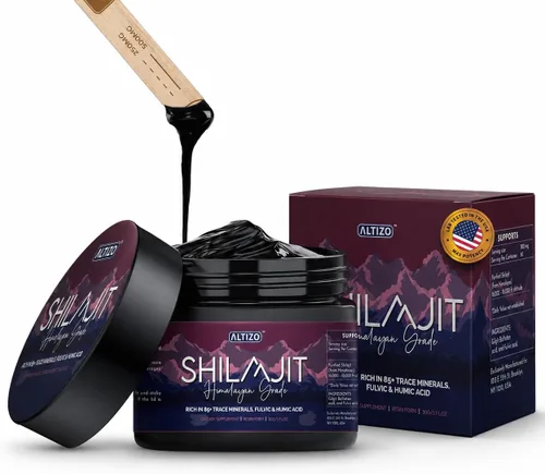 Resina Shilajit pura del Himalaya de 1.06 oz – Resina Shilajit 100% natural con ácido fúlvico y más de 85 minerales traza, Shilajit probado en