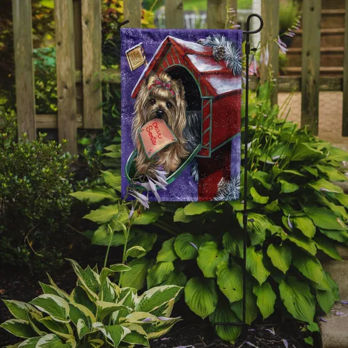 Miniatura 481 de Caroline's Treasures PPP3090GF - Bandera decorativa para jardín de bulldog inglés y otoño, para exteriores, patio, flores, tamaño de jardín