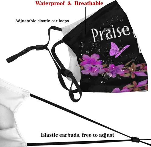 Miniatura 4 de Faith Over Fear 2020 - Pañuelo para máscara facial reutilizable y lavable con 2 filtros para hombres y mujeres adultos Jesús Cristiano Alabanza al