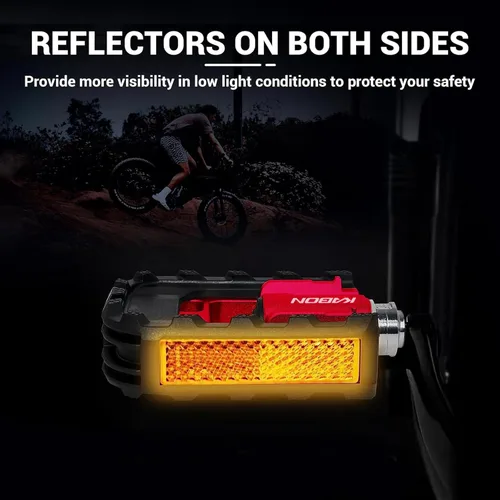 Miniatura 7 de KABON Pedales de bicicleta plegables, pedales plegables de bicicleta con aluminio, pedales de ciclismo antideslizantes universales de 9/16 pulgadas