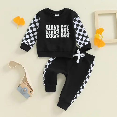 Miniatura 2 de Sudadera de rugby con letras bordadas para bebé y niño, con cintura elástica, ropa para bebés