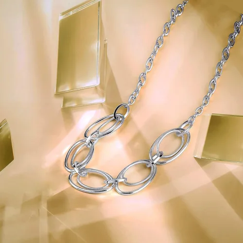 Miniatura 4 de Collar con colgante de eslabones de cable de oro gargantilla de eslabones de cadena chapada en oro de 14 quilates para mujer, joyería con colgante