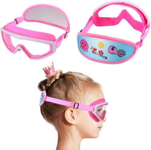 Miniatura 17 de Kids Swim Goggles Age 3-8, Toddler Goggles No Hair Pull,Child Swimming Mask Fabric Strap 1 máscara infantil - Blue Dino