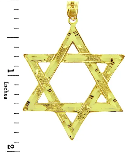Miniatura 2 de Dijes y colgantes judíos - Colgante grande de oro con estrella de David (oro de 10 quilates), Oro amarillo