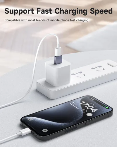 Miniatura 4 de Adaptador USB a USB C, 4 unidades, [USB-C a USB-A] y [USB-A a USB-C], compatible con iPhone 17/16/15 Pro Max, MacBook Pro/Air, Samsung Galaxy