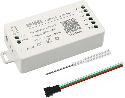 VIPMOON SP108E controlador WiFi LED, control remoto inalámbrico para WS2811 WS2815 WS2801 SK6812 WS2813 SK9822 APA102C RGB direccionable tira de