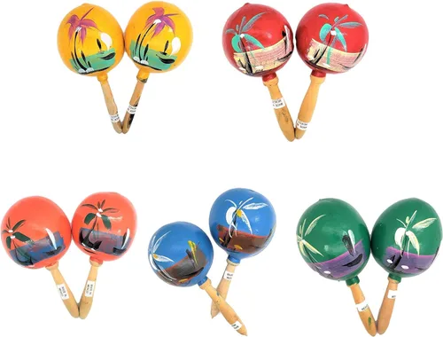 Miniatura 8 de Maracas de madera auténtica mexicana de 8 pulgadas hechas a mano (paquete de 2) (verde)