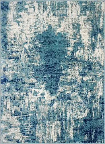Miniatura 2 de 7680 - Alfombra abstracta moderna, tamaño grande Azul/claro