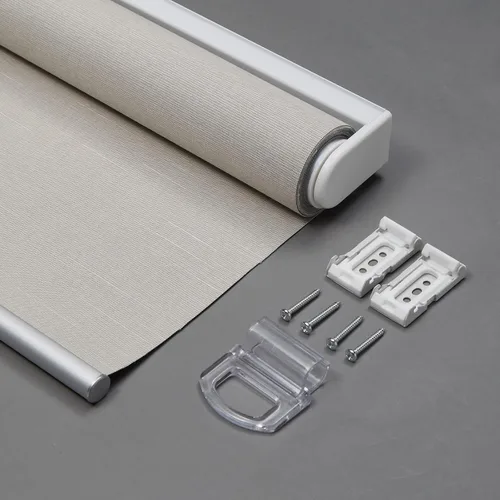 Miniatura 8 de Tonature Persianas enrollables opacas 100 % de tamaño personalizado, sin cordón, tela ecológica con patrón de rayas jacquard, aislamiento térmico
