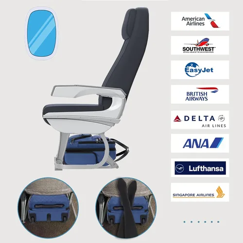 Miniatura 2 de KROSER - Equipaje de mano multifuncional para mujer, ligera, maleta para colocar debajo del asiento, 16 pulgadas, Azul