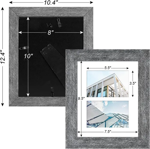Miniatura 776 de Marcos de Fotos Collage de 13.5X15.5 con 7 Aberturas para Fotos de 4X6, Marco de Fotos Múltiples con Paspartú para Decoración de Pared, Grano