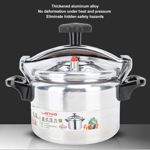 Miniatura 3 de Olla a presión de cuarto de galón, olla de aluminio con manómetro y estante de cocina para uso familiar o comercial (3L)