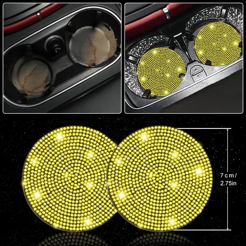 Miniatura 9 de NBTEPEM 27 piezas de juego de accesorios brillantes para auto en color aguamarina para mujeres, fundas para volante de ajuste universal de 15