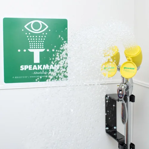 Miniatura 2 de Speakman Lavaojos SEF-9200 Lavaojos Lavaojos con manguera para lugares de trabajo peligrosos, cromado áspero