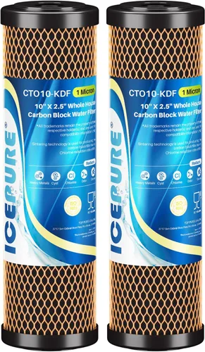Miniatura 11 de ICEPURE 1 Micron 10" x 2.5" Whole House PFOA/PFOS Carbon Water Filter Cartridge Replacement for DuPont WFPFC8002, WFPFC9001, SCWH-5, WHCF-WHWC
