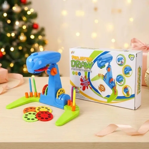 Miniatura 7 de Proyección de Dibujo para Niños, Proyector Inteligente de Bocetos de Arte, con 32 Patrones de Dibujos Animados Deslizables y 12 Pinceles