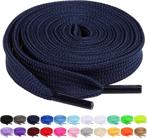 Booyckiy 2 pares de cordones planos de 25 pulgadas, 26 colores, cordones de zapatos de 27 a 72 pulgadas