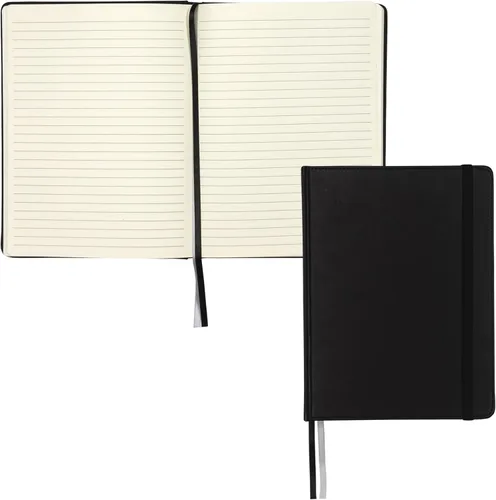 Samsill, diario de escritura, cubierta de tapa dura, tamaño clásico, 5,25 pulgadas x 8,25 pulgadas, 120 hojas revestidas (240 páginas), negro