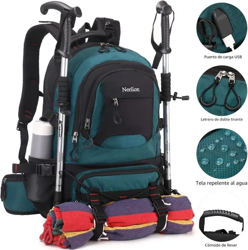 Miniatura 2 de Nerlion Mochila de senderismo de 40L, mochila de viaje para hombres y mujeres, camping, impermeable, mochila de día para senderismo al aire libre