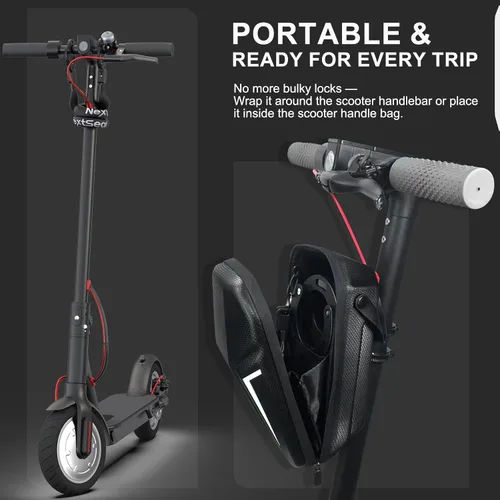 Miniatura 6 de Candado eléctrico para scooter, cerradura de scooter de alta seguridad, bloqueo de un solo toque, 35.55 pulgadas de largo, antirrobo, 0.236 in
