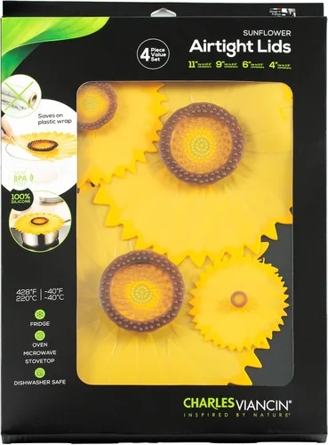 Miniatura 7 de Charles Viancin - Tapa de silicona de girasol para almacenamiento de alimentos y cocinar - 6 pulgadas - Sellado hermético en cualquier superficie