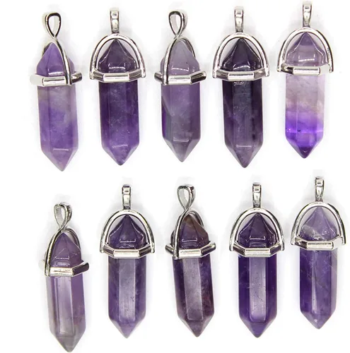 Colgante auténtico del chakra del Reiki del punto de curación de la piedra del cuarzo, joyería que hace las piedras al por mayor, latín, Amatista,