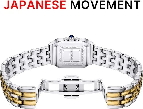 Miniatura 3 de Relojes pequeños de oro para mujer, relojes vintage con esfera romana para mujer, reloj analógico de caja rectangular para mujer