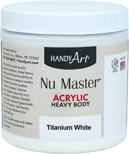 Miniatura 31 de Handy Art Nu Master - Pintura acrílica de cuerpo pesado, 16 onzas, color blanco titanio Titanio Blanco