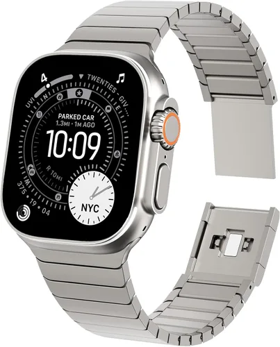 Miniatura 12 de KADES Correa de acero inoxidable compatible con Apple Watch Band Ultra 3/2/1 de 1.73 pulgadas Series 11/10 de 1.81 pulgadas/1.65 pulgadas, Series