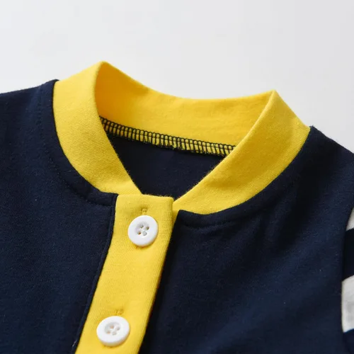 Miniatura 65 de Conjunto de 3 piezas de ropa de bebé recién nacido con estampado de manga larga + pantalones + sombrero
