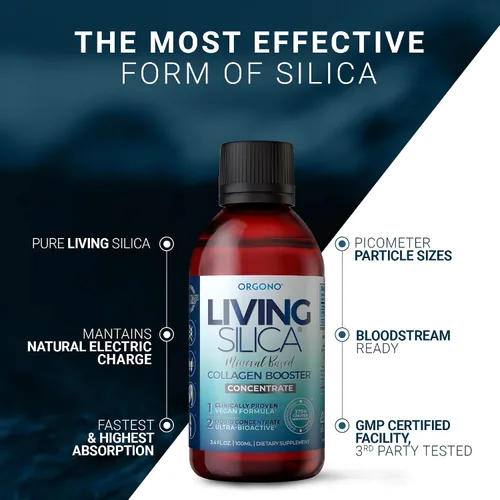 Miniatura 4 de Living Silica Gotas de sílice ORGONO - Tamaño de viaje Fórmula vegana y a base de minerales 3.4 fl oz