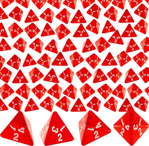 Juexica 48 dados D4 de cuatro caras de 0.78 pulgadas a granel, cono transparente poliédrico, mini mini para actividades de mesa y tablero, fiesta