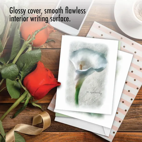 Miniatura 5 de The Best Card Company - 10 tarjetas de condolencias surtidas en caja (4 x 5.12 pulgadas) - Saludos de condolencia, duelo - Blooming Memories M6598SRG