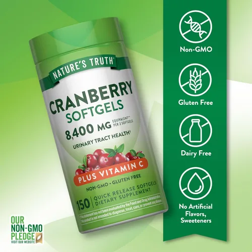 Miniatura 3 de Nature's Truth Pastillas de arándano con vitamina C 150 cápsulas blandas Apoyo a la salud del tracto urinario Suplemento sin OMG y sin gluten