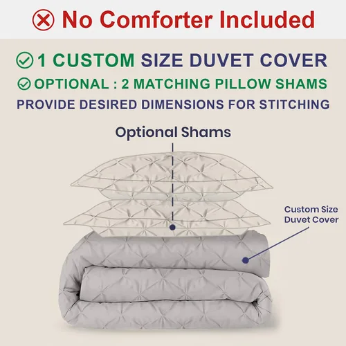 Miniatura 80 de Kotton Culture 1 Pc Twin/Twin XL Size Pinch Pleated - Pintuck Duvet Cover Only - 100% Egyptian Cotton Sateen -1000 TC Luxury Comforter Cover-Zipper